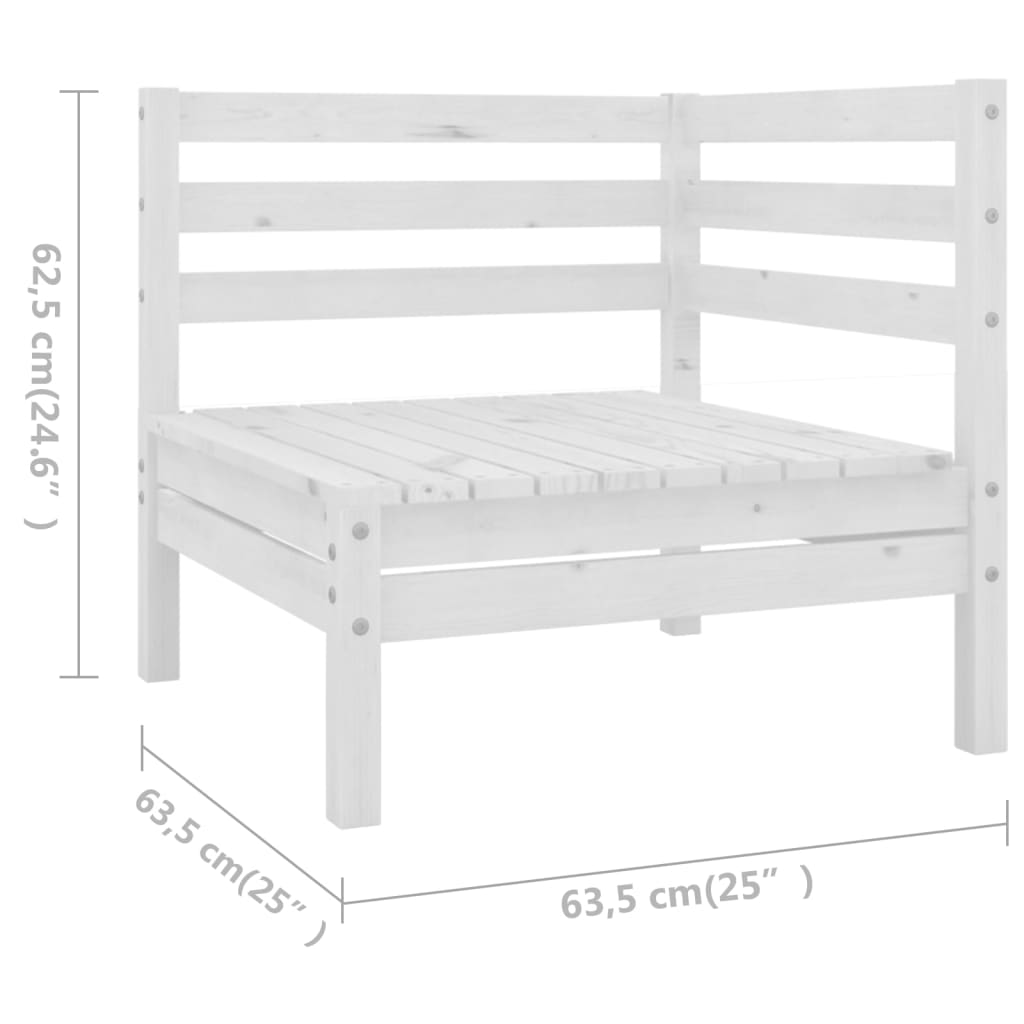10-tlg. Garten-Lounge-Set Massivholz Kiefer Weiss